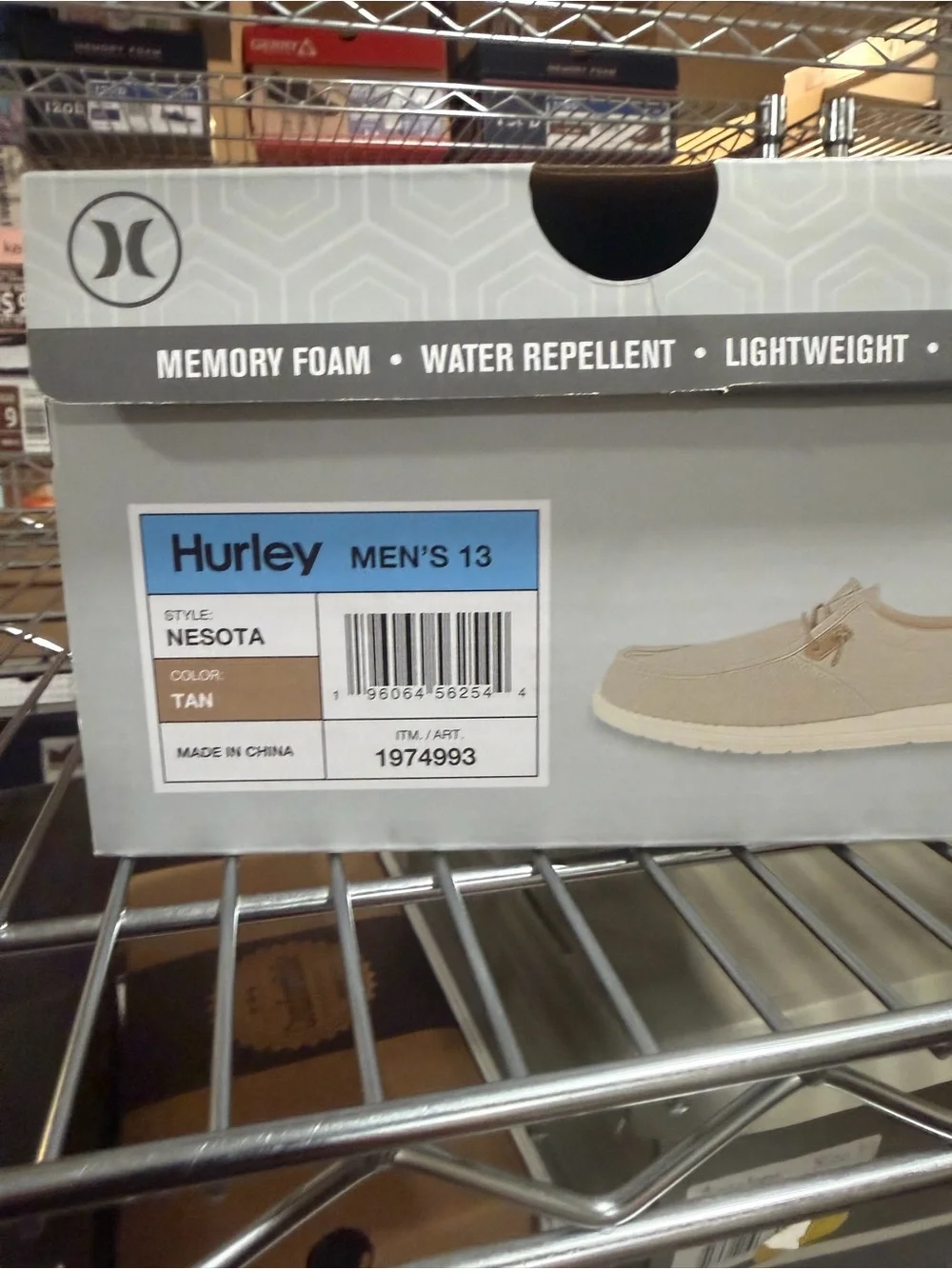 Hurley Men’s Nesota Slip On Boat Shoes Tan Bungee Lace Size 13 M US